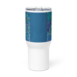 Blue Dragon - Energy Art by Matthew Smith - Travel Mug with a Handle
