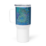 Blue Dragon - Energy Art by Matthew Smith - Travel Mug with a Handle