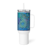 Blue Dragon - Energy Art by Matthew Smith - Travel Mug with a Handle
