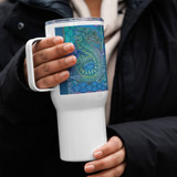 Blue Dragon - Energy Art by Matthew Smith - Travel Mug with a Handle