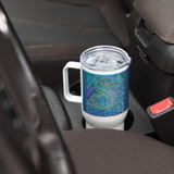 Blue Dragon - Energy Art by Matthew Smith - Travel Mug with a Handle