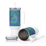 Blue Dragon - Energy Art by Matthew Smith - Travel Mug with a Handle