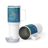 Blue Dragon - Energy Art by Matthew Smith - Travel Mug with a Handle