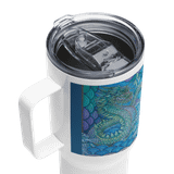 Blue Dragon - Energy Art by Matthew Smith - Travel Mug with a Handle