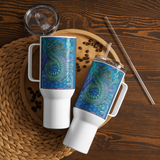 Blue Dragon - Energy Art by Matthew Smith - Travel Mug with a Handle