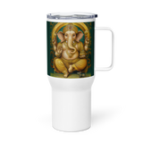 Golden Ganesh - Energy Art by Matthew Smith - Travel Mug with a Handle