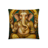 Golden Ganesh Throw Pillow by Matthew Smith