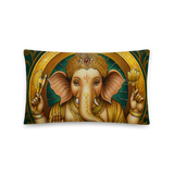 Golden Ganesh Throw Pillow by Matthew Smith