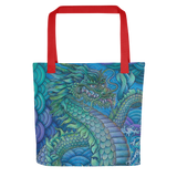 Blue Dragon Tote Bag Energy Art by Matthew Smith