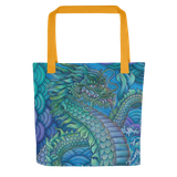 Blue Dragon Tote Bag Energy Art by Matthew Smith