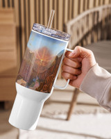 Dawn of Consciousness - Energy Art by Matthew Smith - Travel Mug with a Handle