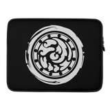 Samjoko White Circle Black Laptop Sleeve