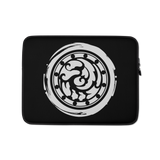 Samjoko White Circle Black Laptop Sleeve