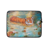 Tiger of the Lotus Laptop Sleeve by Karina Woldt