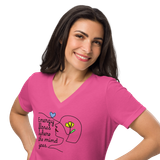 ENERGY FLOWS WHERE THE MIND GOES - Floral | Light | Women’s Relaxed Blended V-neck T-shirt