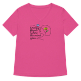ENERGY FLOWS WHERE THE MIND GOES - Floral | Light | Women’s Relaxed Blended V-neck T-shirt