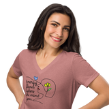 ENERGY FLOWS WHERE THE MIND GOES - Floral | Light | Women’s Relaxed Blended V-neck T-shirt