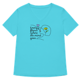 ENERGY FLOWS WHERE THE MIND GOES - Floral | Light | Women’s Relaxed Blended V-neck T-shirt