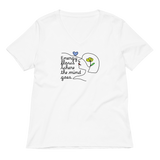 ENERGY FLOWS WHERE THE MIND GOES - Floral | Light | Women’s Relaxed Blended V-neck T-shirt