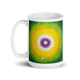13th Anniversary Special - Light of Life #25 We're All Shining White Glossy Ceramic Mug - Energy Art by Jisu Han