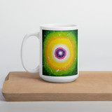 13th Anniversary Special - Light of Life #25 We're All Shining White Glossy Ceramic Mug - Energy Art by Jisu Han