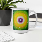 13th Anniversary Special - Light of Life #25 We're All Shining White Glossy Ceramic Mug - Energy Art by Jisu Han