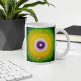 13th Anniversary Special - Light of Life #25 We're All Shining White Glossy Ceramic Mug - Energy Art by Jisu Han