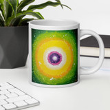 13th Anniversary Special - Light of Life #25 We're All Shining White Glossy Ceramic Mug - Energy Art by Jisu Han