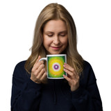 13th Anniversary Special - Light of Life #25 We're All Shining White Glossy Ceramic Mug - Energy Art by Jisu Han