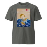 ASCENDING ENERGY Unisex Premium Cotton T-shirt Energy Art by Yesang Lee - Dark
