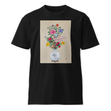 BLOOMING INTO BEING Unisex Premium Cotton T-shirt Energy Art by Yesang Lee - Dark