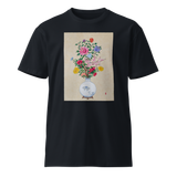 BLOOMING INTO BEING Unisex Premium Cotton T-shirt Energy Art by Yesang Lee - Dark