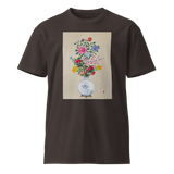 BLOOMING INTO BEING Unisex Premium Cotton T-shirt Energy Art by Yesang Lee - Dark