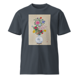 BLOOMING INTO BEING Unisex Premium Cotton T-shirt Energy Art by Yesang Lee - Dark