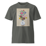 BLOOMING INTO BEING Unisex Premium Cotton T-shirt Energy Art by Yesang Lee - Dark