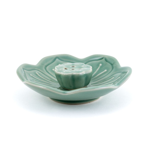 Green Lotus Leaf Incense Holder (5 holes)