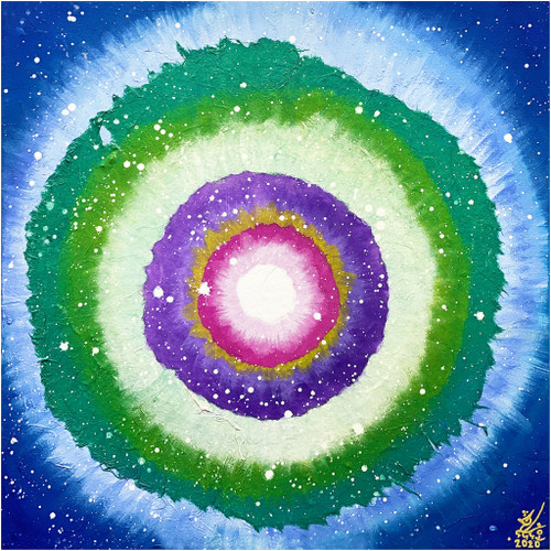 Jisu Han Energy Art Light of Life #3 | Framed Canvas Print