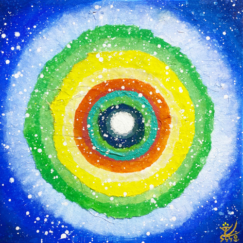 Jisu Han Energy Art Light of Life #5 | Framed Canvas Print