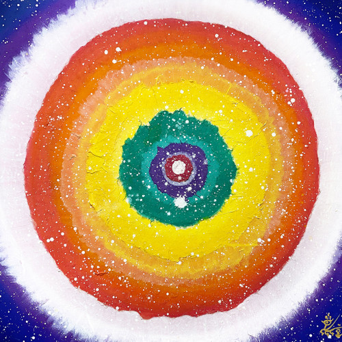 Jisu Han Energy Art Light of Life #11 | Framed Canvas Print