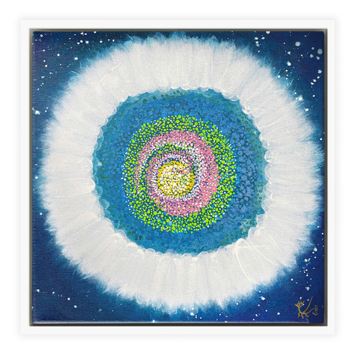 Jisu Han Energy Art Flower of the Universe #1 | Framed Canvas Print