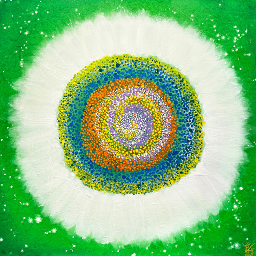 Jisu Han Energy Art Flower of the Universe #2 | Framed Canvas Print