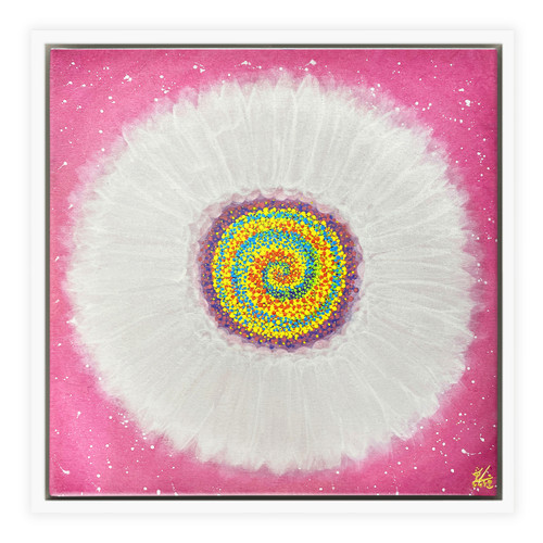 Jisu Han Energy Art Flower of the Universe #3 | Framed Canvas Print