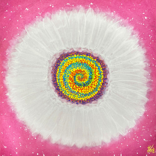 Jisu Han Energy Art Flower of the Universe #3 | Framed Canvas Print