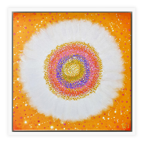 Jisu Han Energy Art Flower of the Universe #4 | Framed Canvas Print