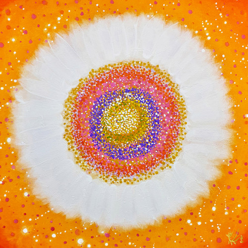 Jisu Han Energy Art Flower of the Universe #4 | Framed Canvas Print
