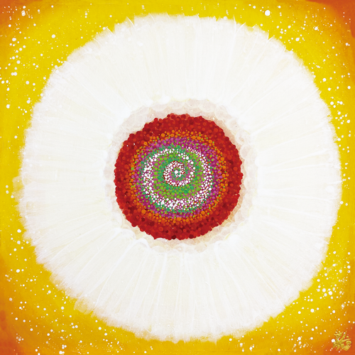 Jisu Han Energy Art Flower of the Universe #5 | Framed Canvas Print