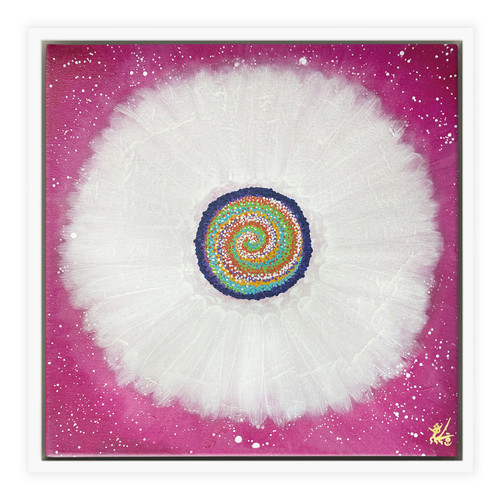 Jisu Han Energy Art Flower of the Universe #7 | Framed Canvas Print