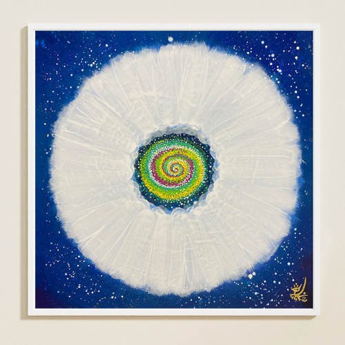 Jisu Han Energy Art Flower of the Universe #9 | Framed Canvas Print