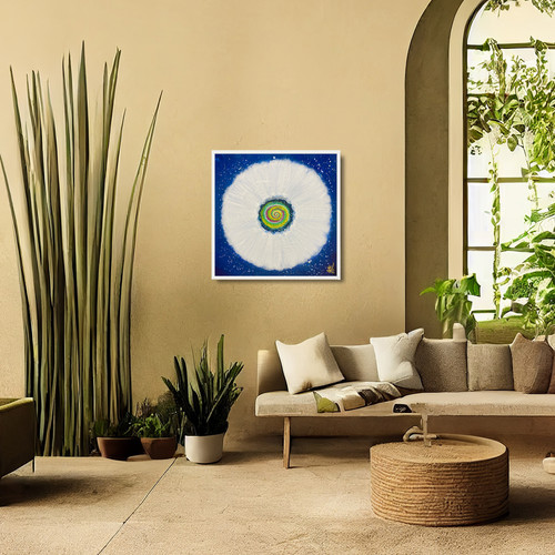 Jisu Han Energy Art Flower of the Universe #9 | Framed Canvas Print