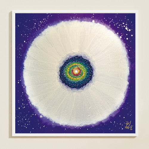 Jisu Han Energy Art Flower of the Universe #10 | Framed Canvas Print